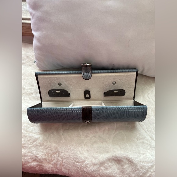 Travel jewelry box leather Cylindrical With Mirror - Picture 5 of 14